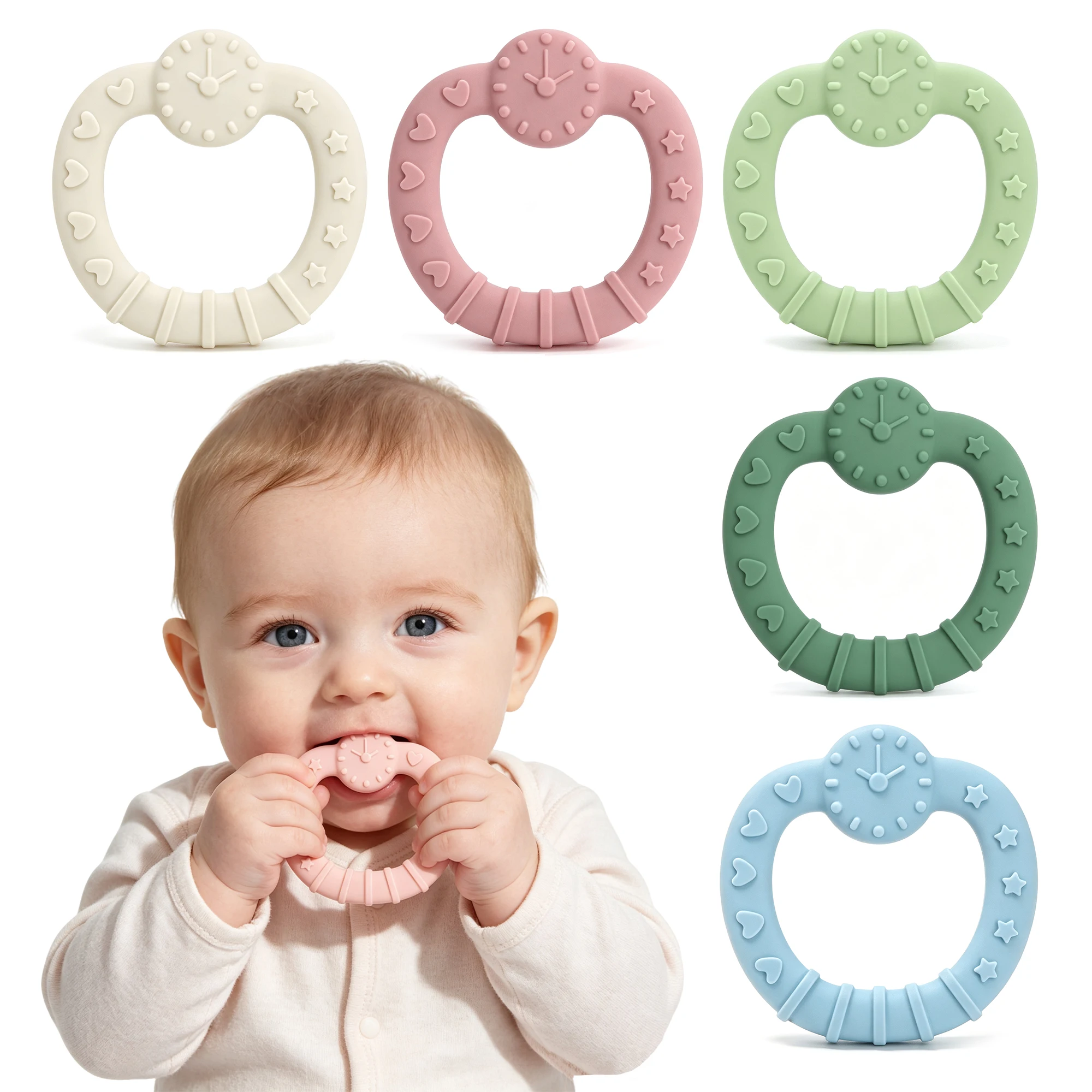 1pc WatchShaped Silicone Teether, Chewing Toy For Infants, Suitable For Boys And Girls, Easy To Clean