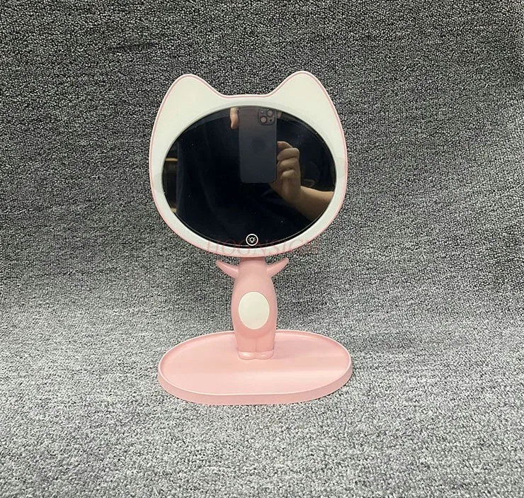 Mirror desktop LED makeup mirror with light intelligent beauty mirror desktop dressing table mirror gift