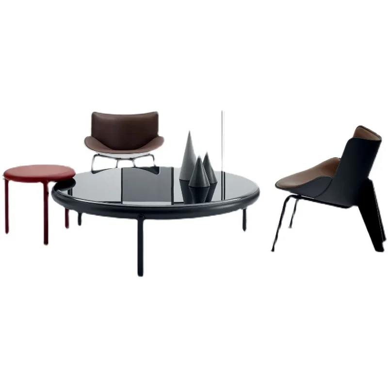 

FRP special-shaped simple marble living room round photography Internet celebrity coffee table