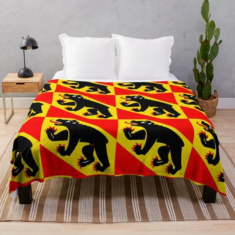 

Flag of Bern Canton Throw Blanket Easy Care Comfortable Blanket for Couch
