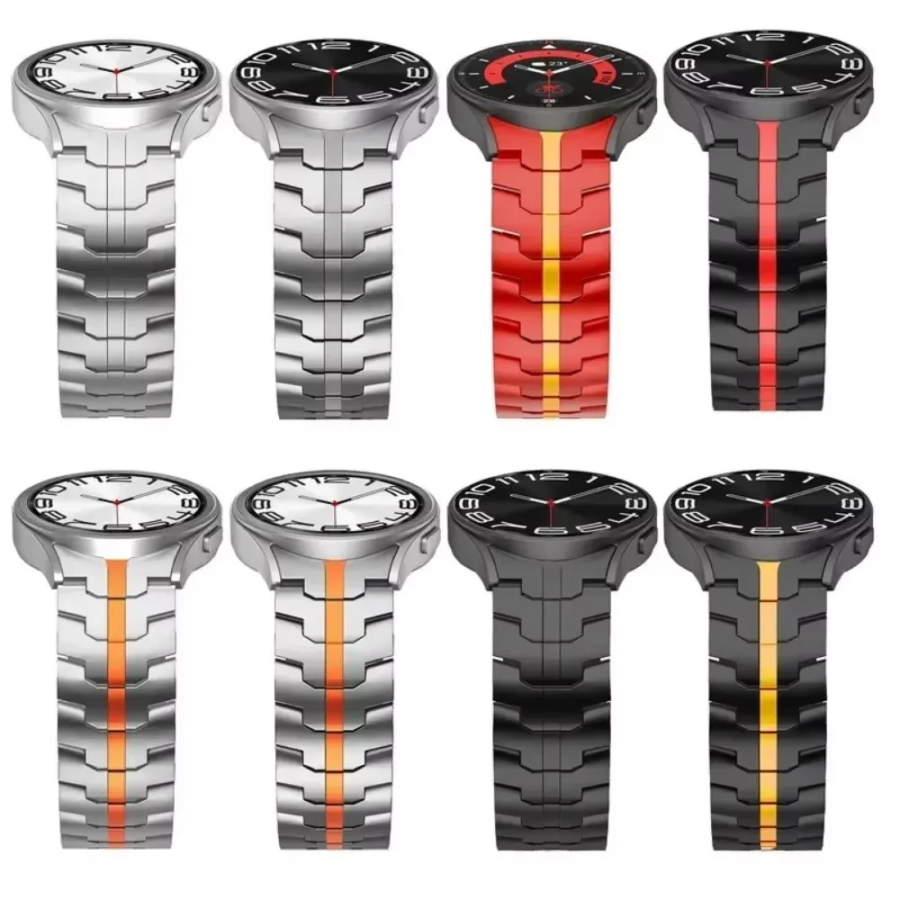 Cinturino in metallo per Samsung Galaxy watch 7 6 5 4 44mm 40mm cinturino comodo e traspirante per Samsung Galaxy watch 6/4 Bracciale classico