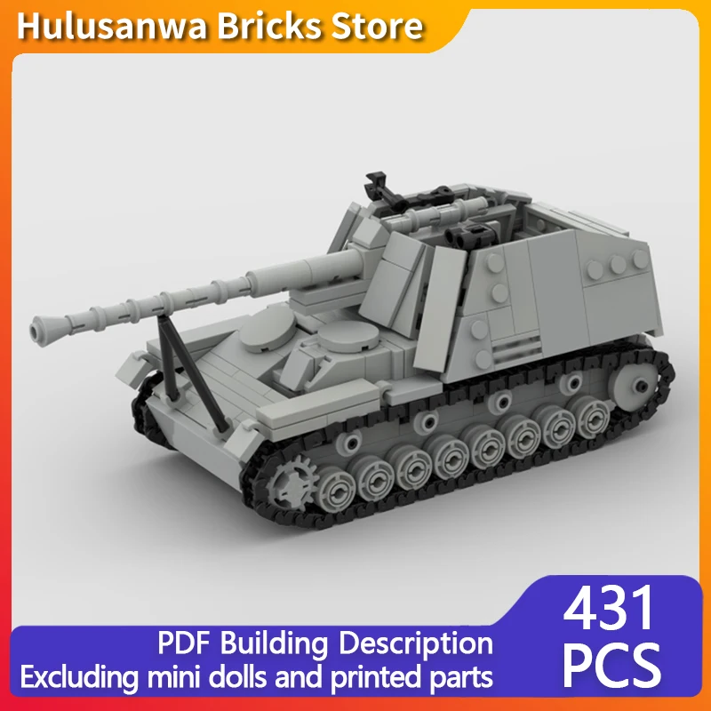 

Nashorn WW2 Military Tanks Model MOC Building Bricks War Equipment Modular Technology Gifts Holiday Assemble Children Toys Suit