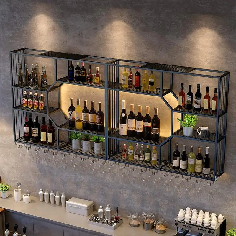 Simple and modern wall-mounted wine rack, storage rack, red wine cabinet display rack, wall-mounted decorative wine glass rack