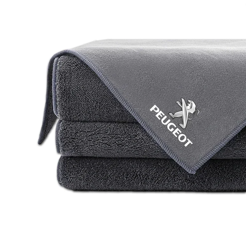 Microfiber Cleaning Car Towel Clean Rags for Peugeot 206 301 307 308 3008 207 208 407 408 508 107 106 205 2008 Car Accessories