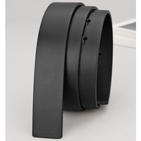 Pure Cowhide Belt Strap 3.4CM Round Hole Belt No Buckle Genuine Leather Belts High Quality Without Buckle Belt Men Women