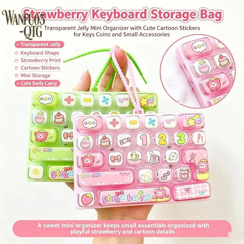 Hot Sale 26-Key Decompression Button Transparent Dual-Tone Cute Design Mini Keyboard Pendant Simulation Keyboard Keychain