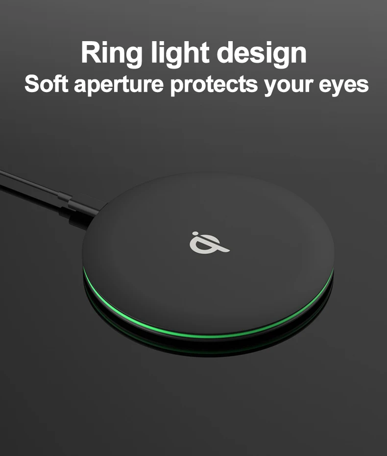 15W Qi Fast Wireless Ladestation Ständer LED für iPhone 16~12 Pro Max Samsung Xiaomi AirPods Pro Ultradünnes Schnellladepad – Detail 7