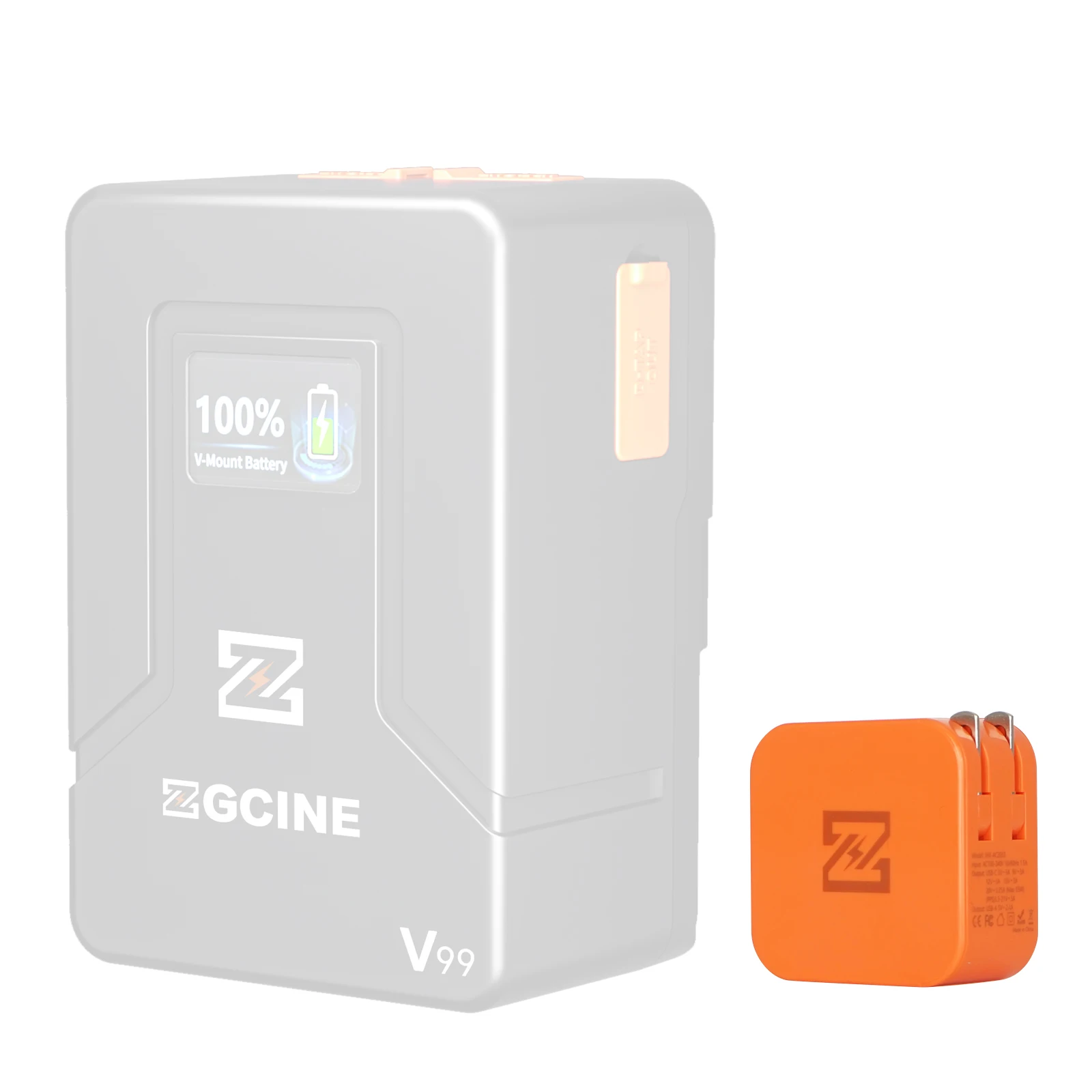 PD 65W Original For ZGCINE ZG-V99 USB C Fast Charger Head PD Fast Charging Head 2.4A USB Output 50/60Hz