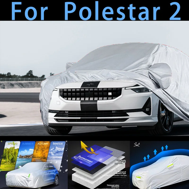 

For Polestar 2 Car protective cover,sun protection,rain protection, UV protection,dust prevention auto paint protective