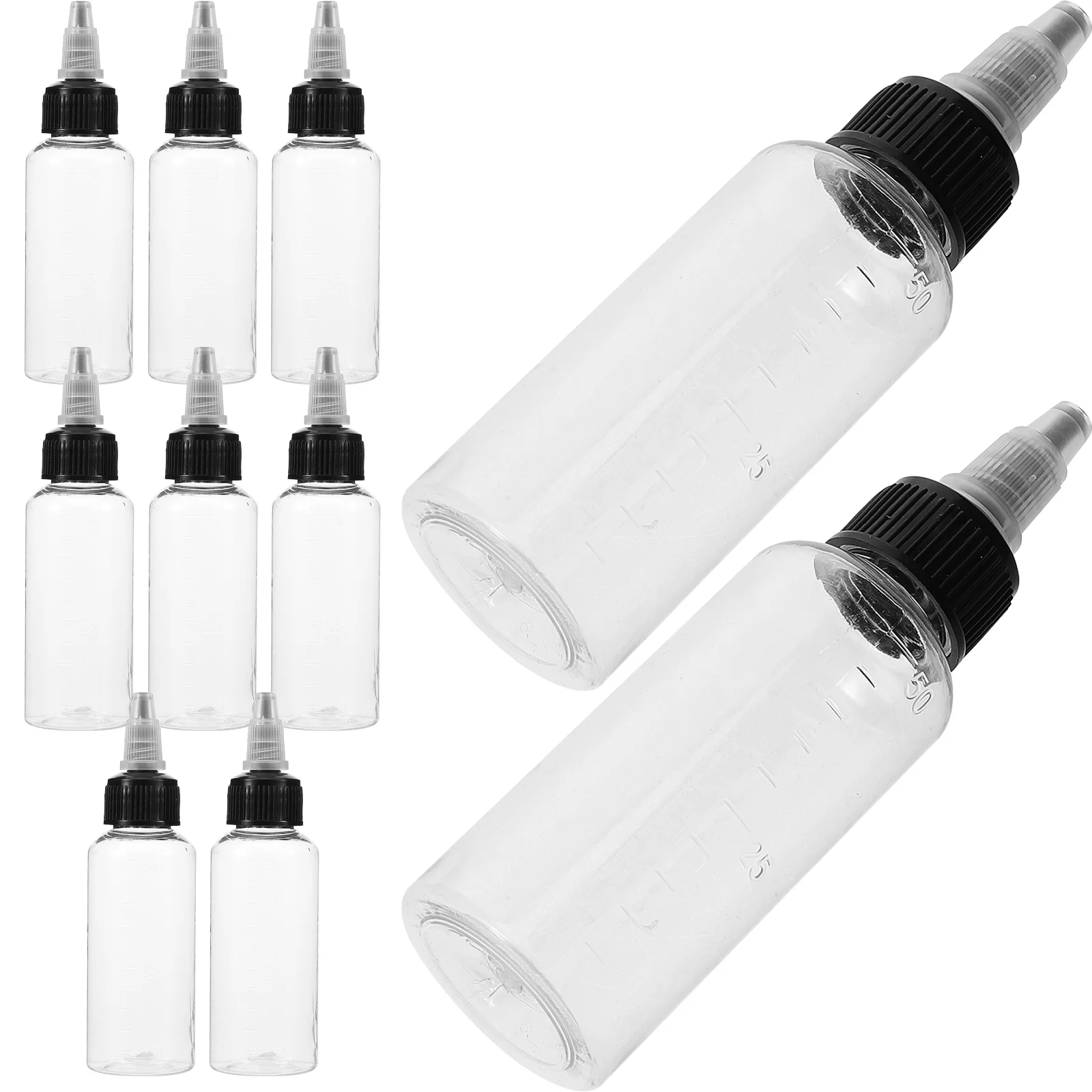 10 Pcs Solvent Bottle Plastic Empty Paint Portion Airbrush Dispenser Container Pot Dispensing