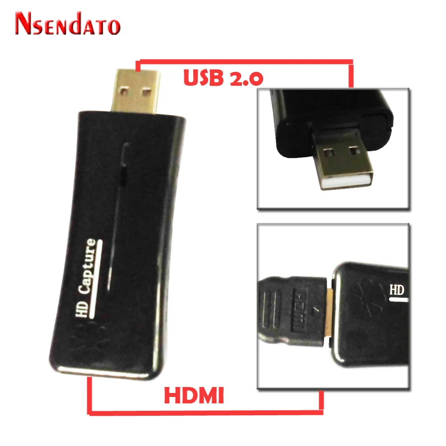 

UTVF007 USB2.0 To HDMI-Compatible Video Catpure Card USB 2.0 HDMI Video Grabber Card for Windows XP/Vista/7/8/10