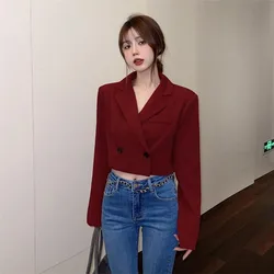 Fashion Short Spring Autumn Coat Female New 2024 Women's Clothing Tops Korean Version Slim Thin Suit Coat Casaco Feminino