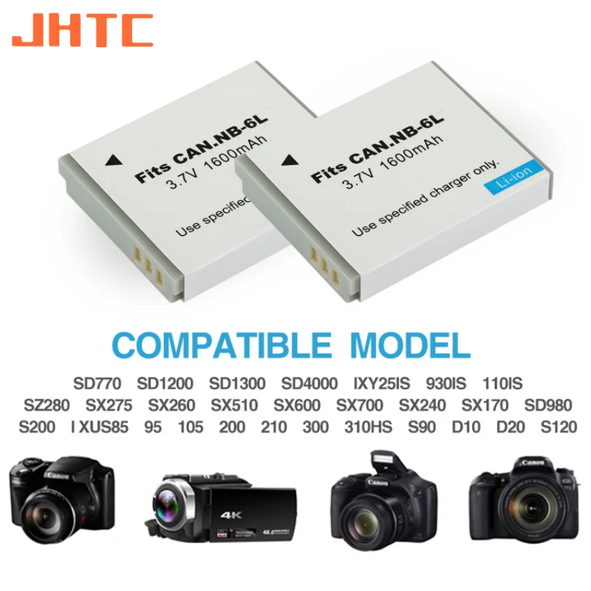 NB 6L 6LH NB-6L شاحن بطارية للكاميرا SX520 HS SX530 SX600 SX610 SX700 SX710 IXUS 85 95 200 210 بطارية الكاميرا 1600mAh