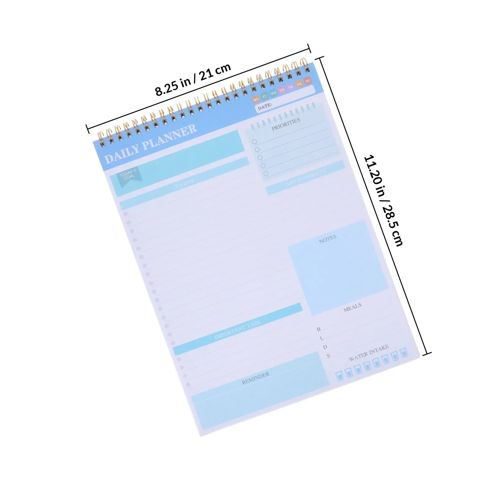 Daily to Do List Notebook Undated Spiral Planner PVC Front Cover Work Organizer Meeting Notes Schedule Notepad
