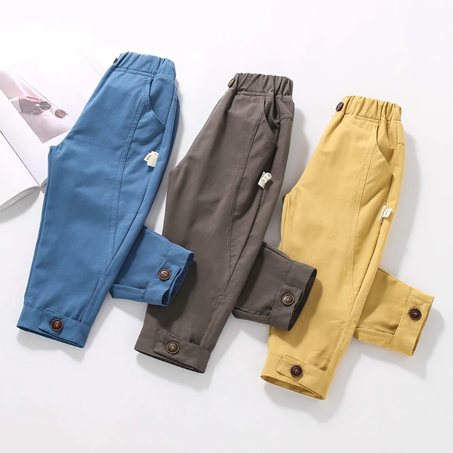 Toddler Pants For Boy Solid Color Trousers Boys Spring Autumn Kids Pants Casual Style Kid Clothes