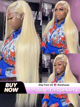 여성용 613 HD 레이스 정면 가발, 허니 블론드, 브라질 스트레이트 레이스 정면 인모 가발, 38 인치, 40 인치, 13x4, 13x6 360