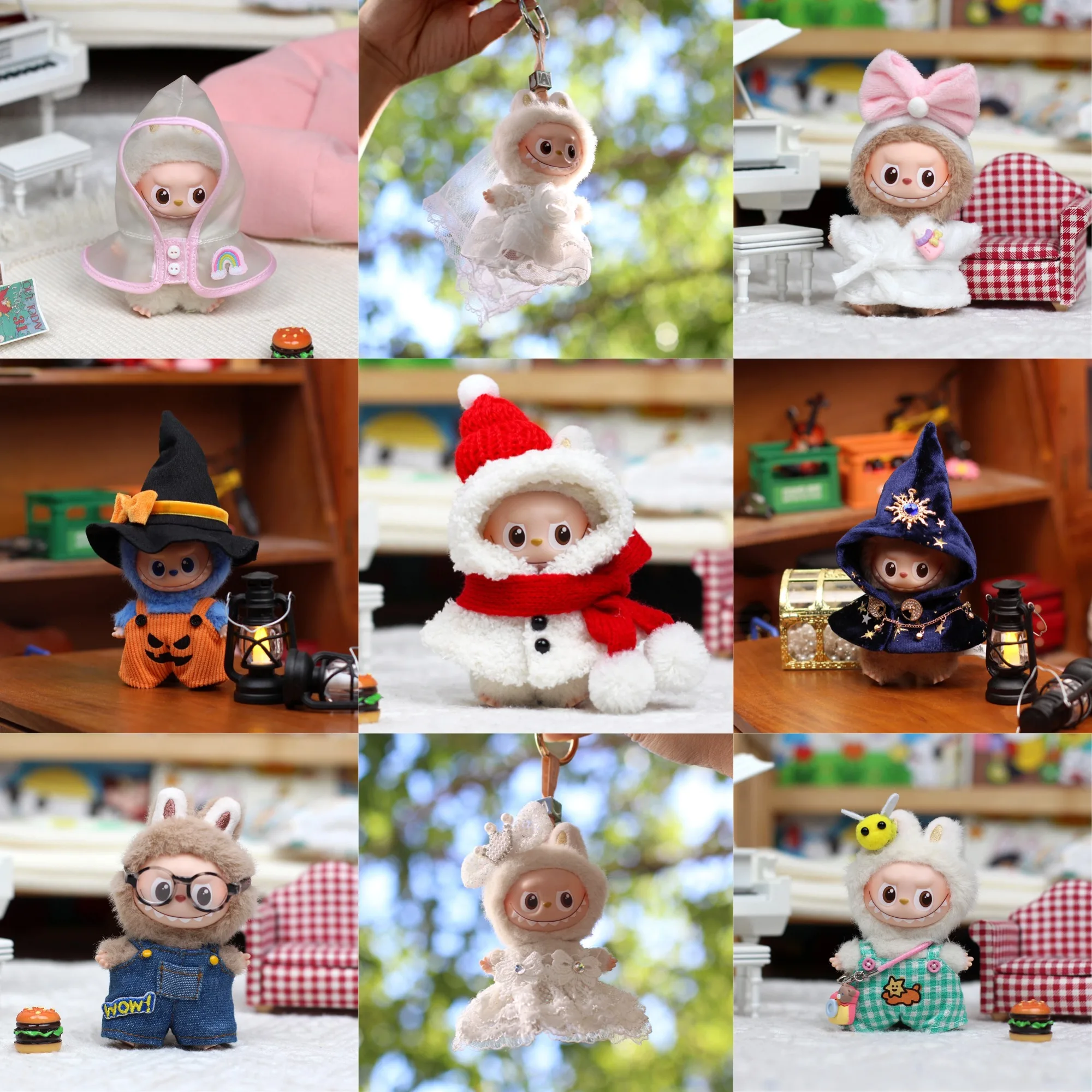 

Variety Clothes Collection for 4th Gen Mini Labubu, Pin for Love Series Assorted Changeable Dresses (Clothing Only)