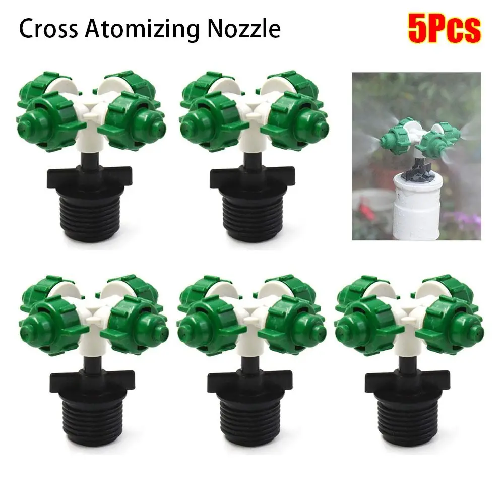 5Pcs Water Fog Cross Atomizing Nozzle 1/2