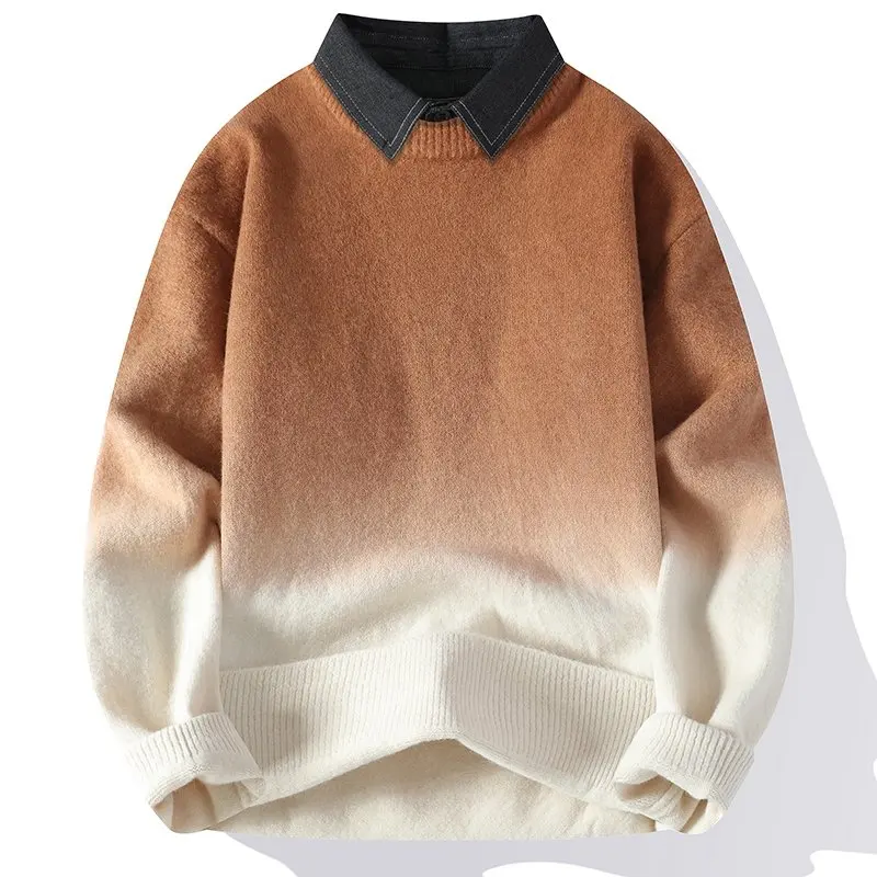 Two Fake Items Sweater, Outdoor, Fishing, Fashionable, Men, Trendy, Cycling, Versatile, Sport, Travel, Leisure, Knitted Sweater