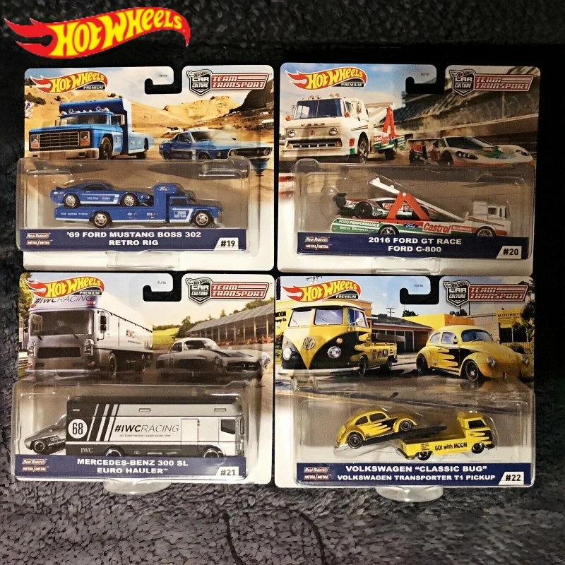

Набор Hot Wheels Car Culture Transport Fleet: Ford Racing Team Mustang 19, Beetle Moon Eye Fleet, классические модели автомобилей-игрушек