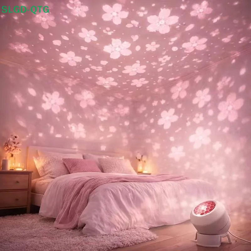 Hot Cherry Blossom Projector Light With Romantic Pink Soft Glow Perfect For Bedroom Decor Date Nights Birthday Parties