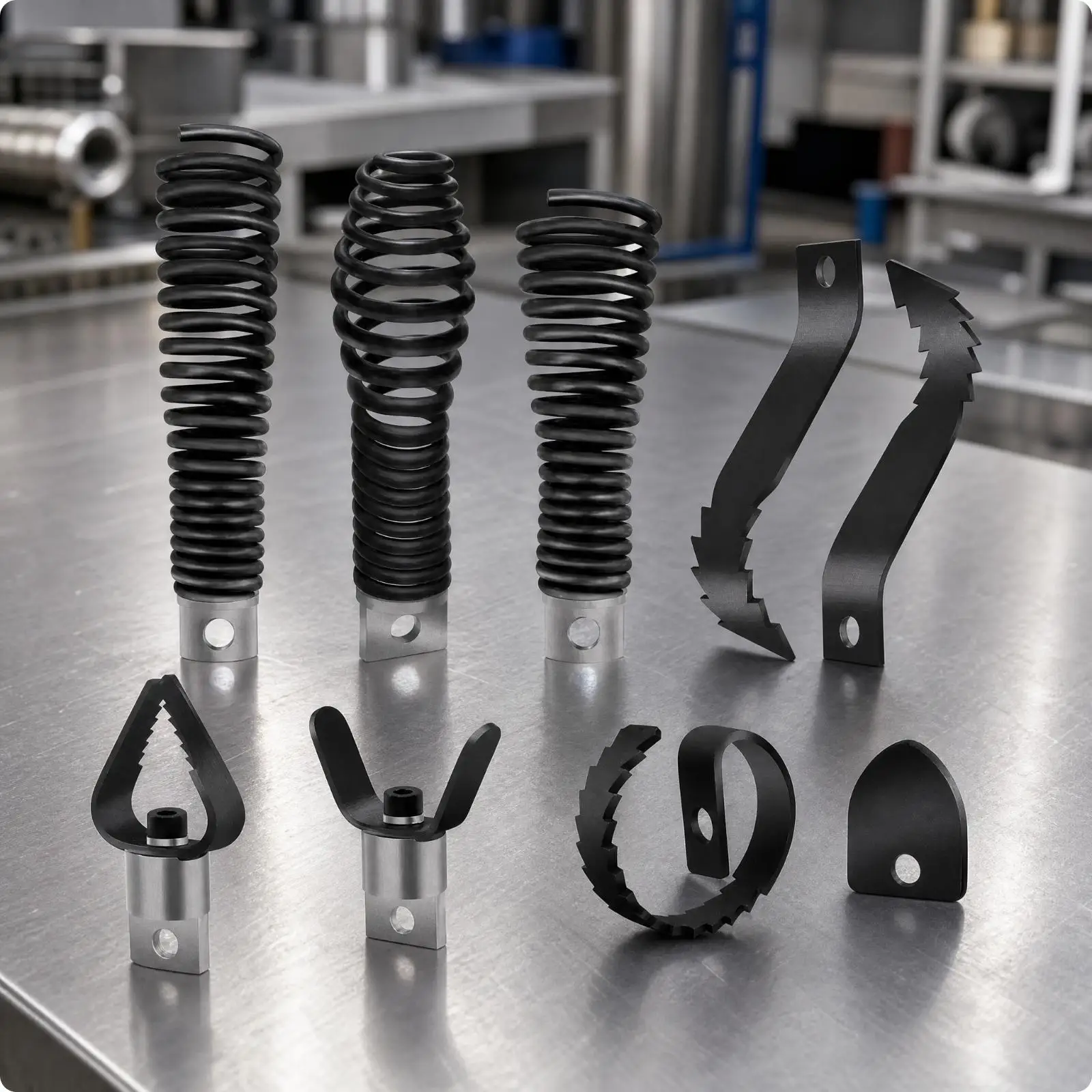 Flexible Drain Cleaning Spring Shaft with Auger Cutter Head for Residential Pipe Clog Clearing Plumbing Attachment