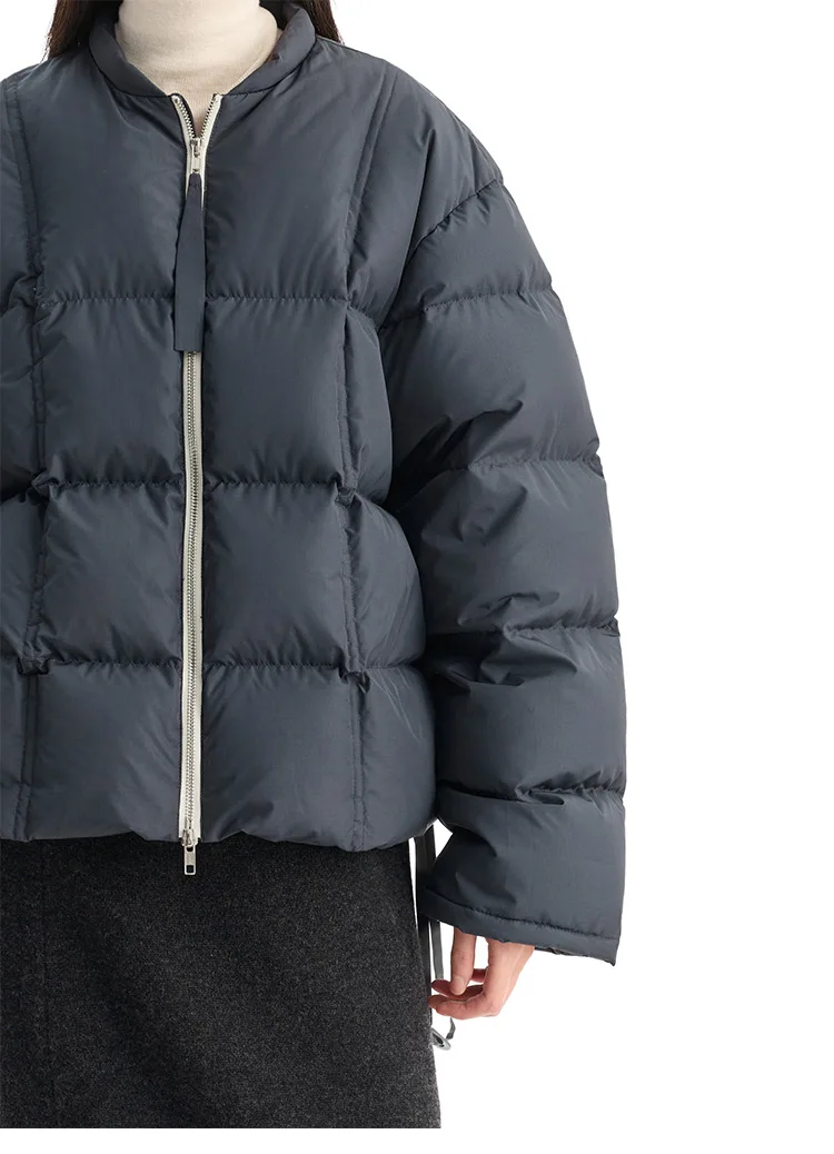 2026 Winter Short Puffer Jacket for Women, Petite Coat, White Duck Down, Thickened for Warmth