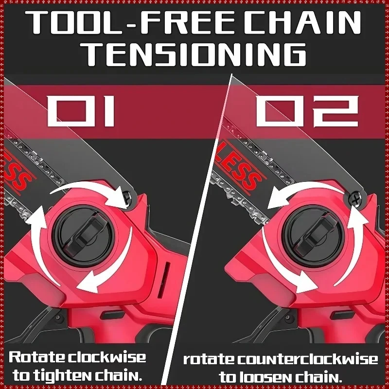 Mini Brushless Cordless Electric Chain Saw Pruning Saw Power Tool for Garden Tree Trimming Fit Milwaukee Battery view 6