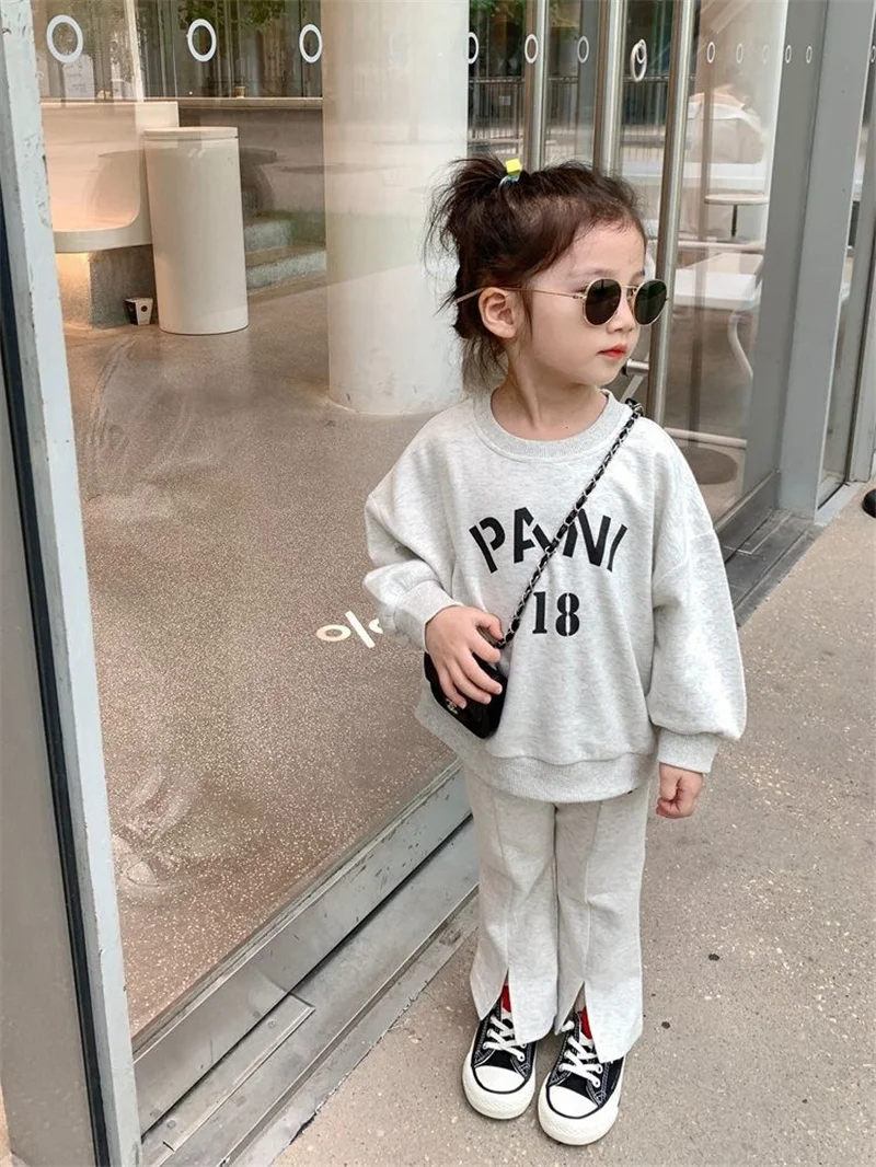 Girls Casual Sets Spring Kids Long Sleeve Clothes Suits Children Pullover+Pants 2Pcs Autumn Teen Sweatshirt Outfits 2-8 Years