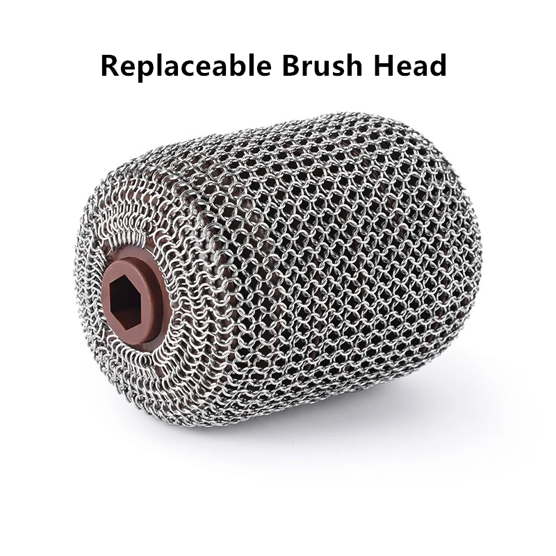 Bristle-Free Spinning Grill Brush Electric Rechargeable BBQ Grill Brush with 350 RPM Stainless Roller Grill Cleaning Brush image 3