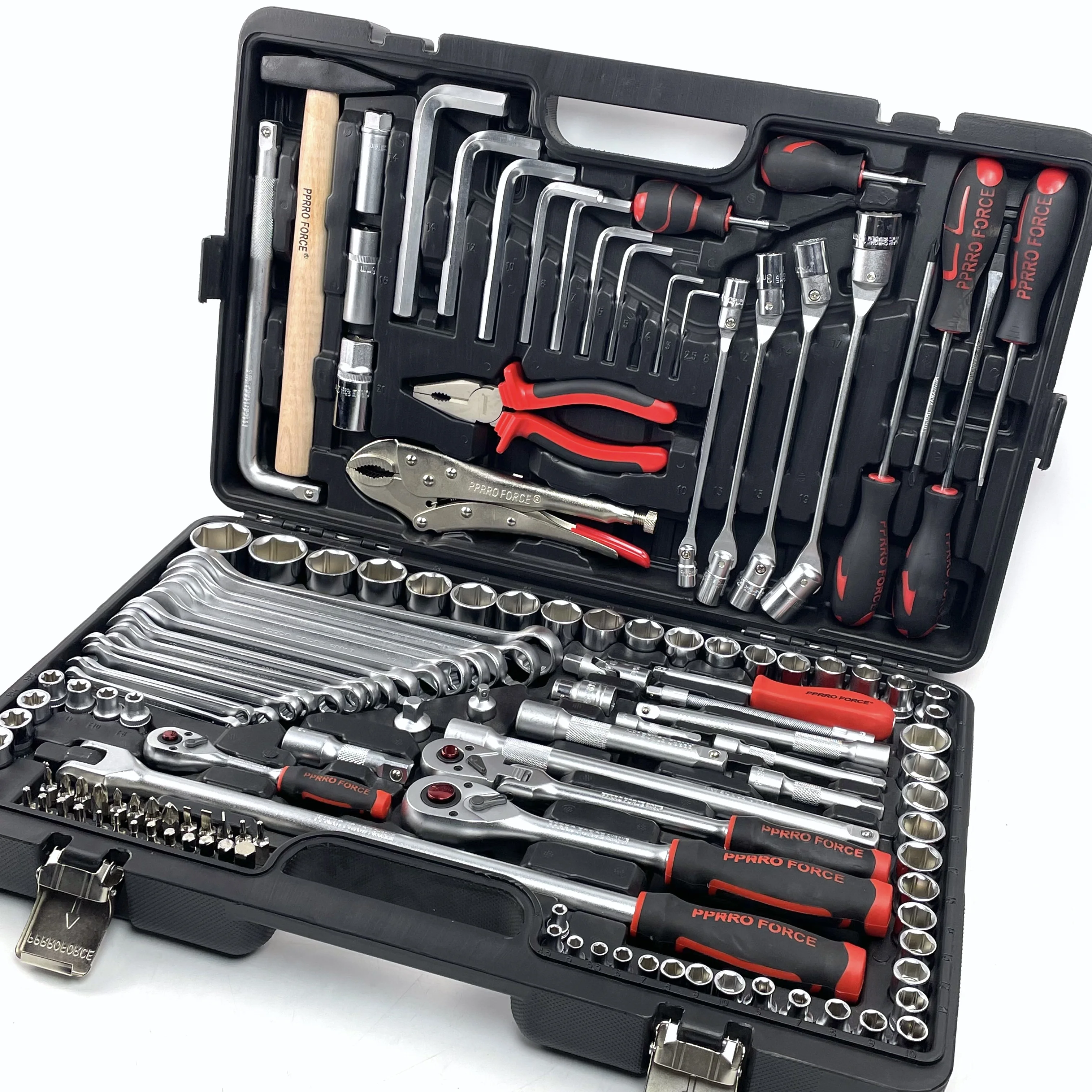 138pcs CR-V Hand Tools Kit Customizable OEM Ratchet Wrenches Combination Bits Socket Set Home Garden Repair 1-Year Hard Case