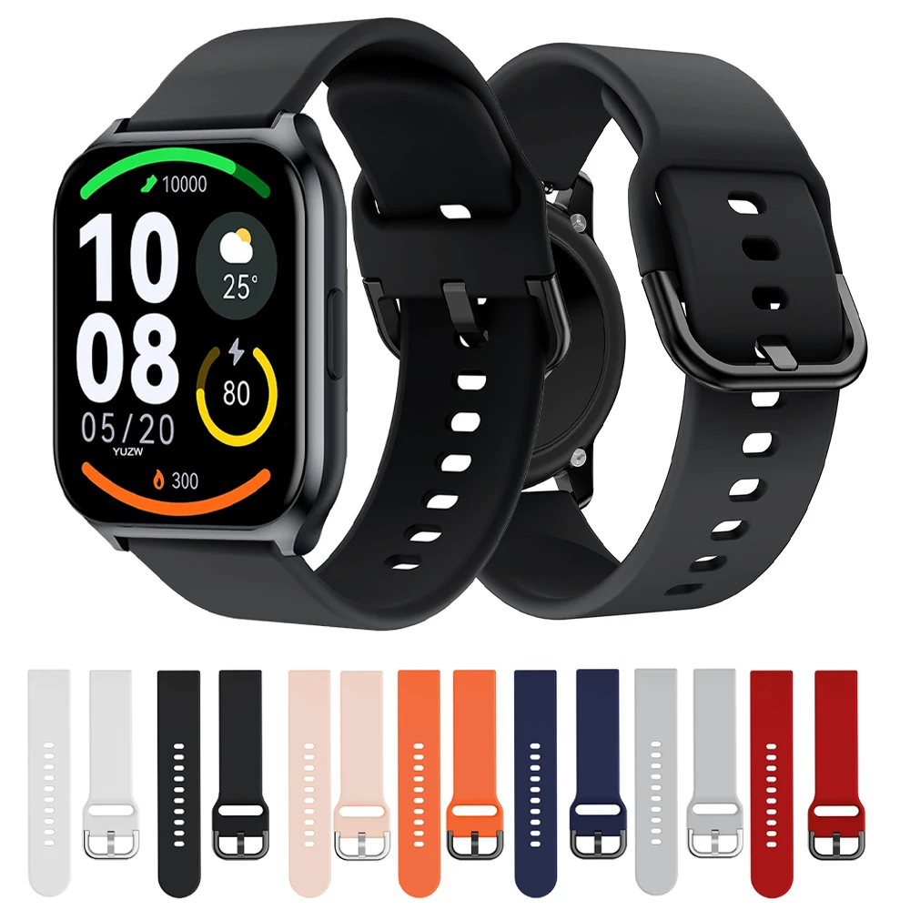 20mm 22mm Band For Haylou watch R8 S8/Watch 2 Pro (LS02 Pro)/RT3 RS3 GST/RS4 Plus/LS02 Sport Silicone Bracelet Smart Watch Strap