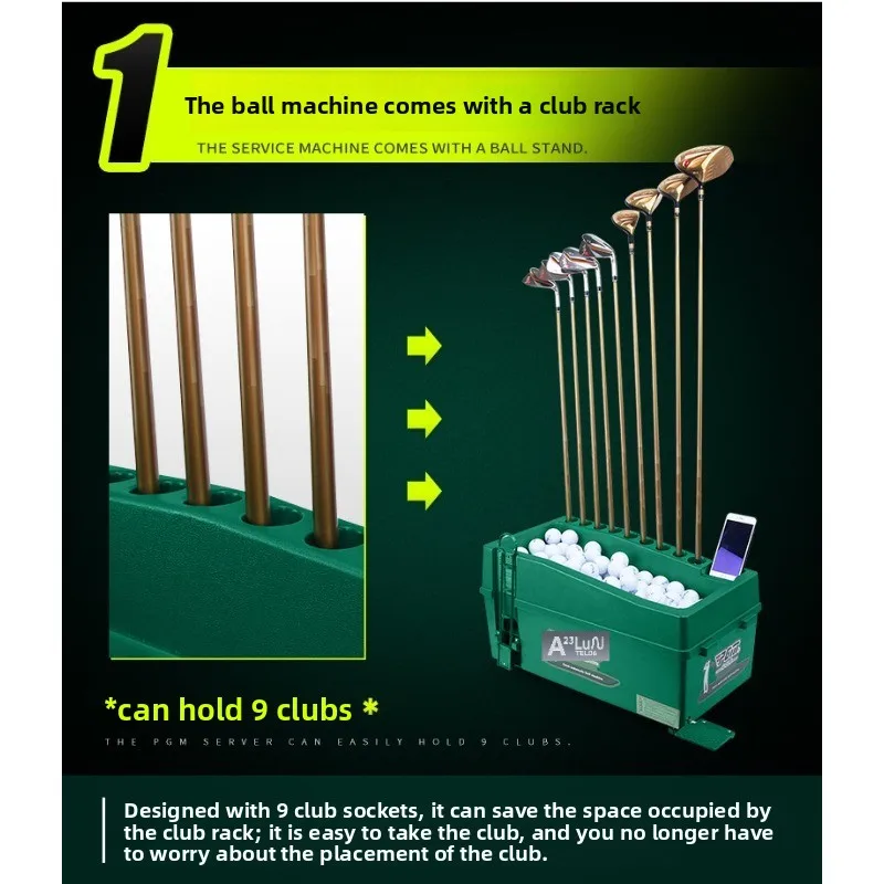 Indoor Outdoor Golf Automatic Tee Feeder with Club Rack, Multifunctional Ball Dispenser, Cross Border Stock, Ready to Ship