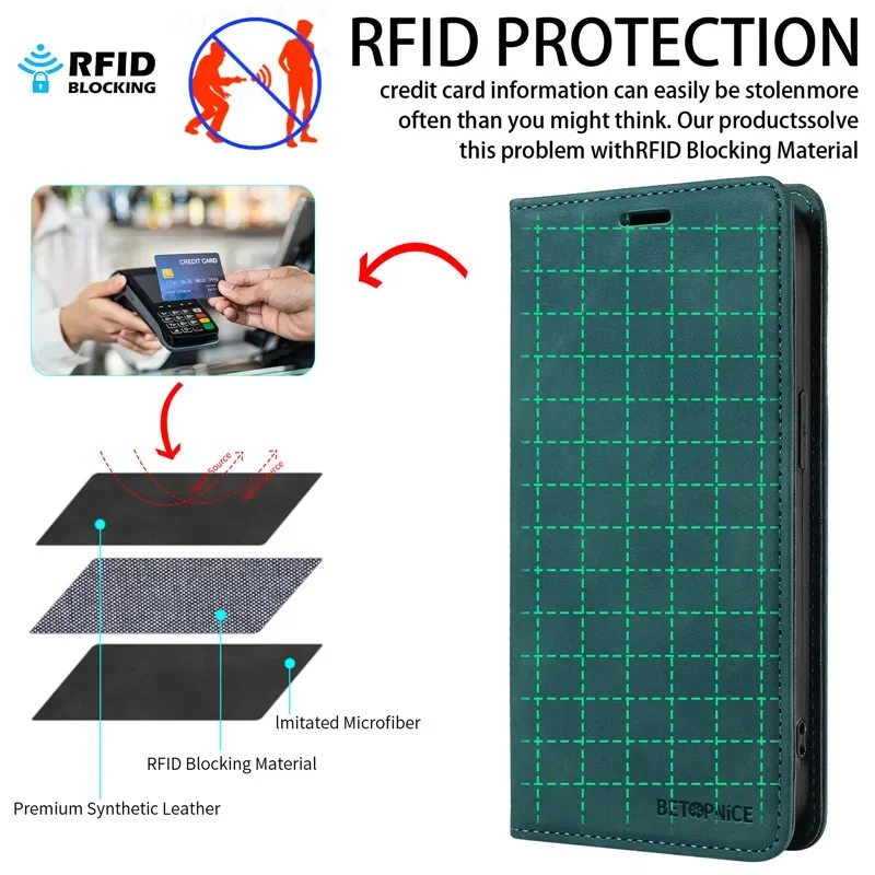 Anti-thef Phone Case For Huawei Honor 200 Pro 90 Smart 70 50 Honor90 Honor200 Lite Wallet Flip Card Holder Coque Leather Cover
