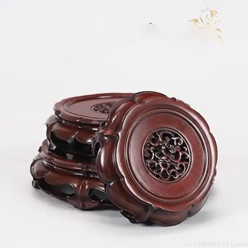 Mahogany Base Wooden Decorative Shelves Vase Buddha Incense Display Stand Bonsai Plant Rack Tea Sets Pedestal Fish Tank Lathe