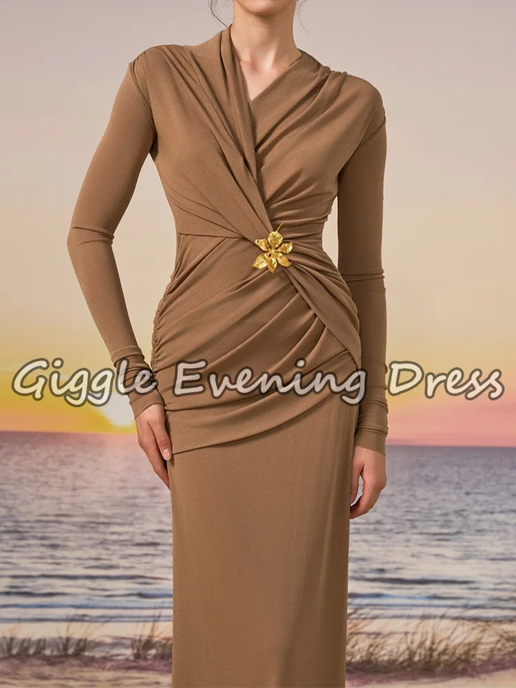 Robe fourreau modeste saoudienne, robe de soirée plissée à manches longues pour femmes, dubaï, élégante, pour occasions, robe Maxi de fête, personnalisée