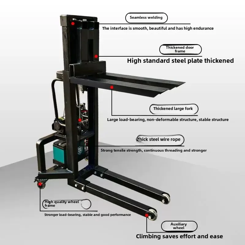 

Portable 300kg Electric Pallet Stacker New Condition Small Used Forklift with Lithium Battery and PLC Components
