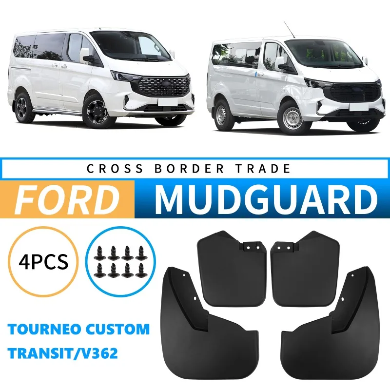4PCS Mud Flaps Suitable for Ford V362 Tourneo Custom Transit Car Tires Cladding Splash Mud Flap Guards Mudflap Accessories