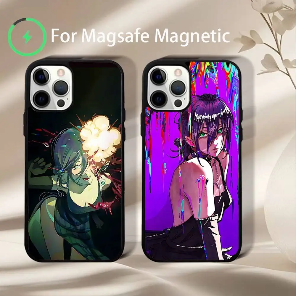

C-Chainsaw Man Reze Phone Case For iPhone 17,16,15,14,13,12,11,Pro,Max,Plus,Mini,SE4,E Magnetic Magsafe Wireless Charging