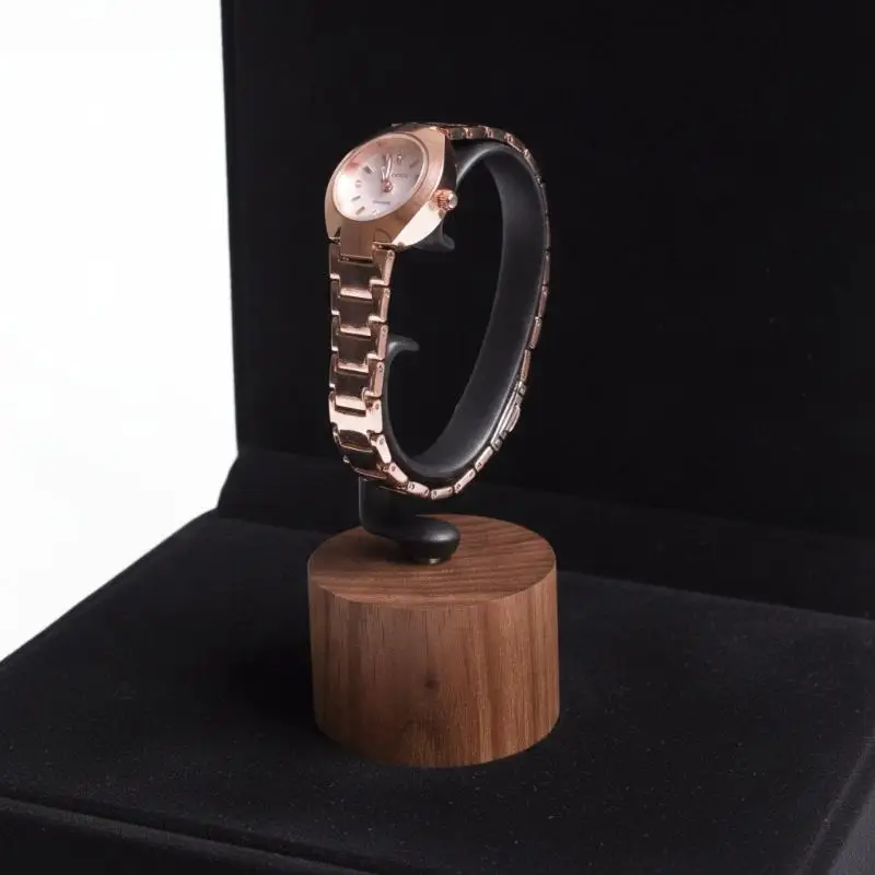 1PCS Wooden C-Shaped Watch Holder Jewelry Organizer Display Stand For Bracelet Ring Earring Watch Display Solidwood Watch Stand