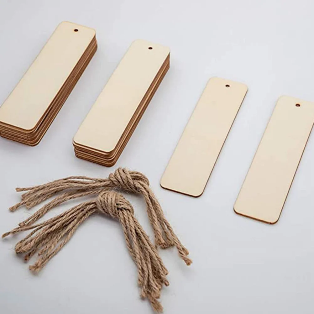 

20 Pcs Wooden Bookmark Reading Accessories Blanks Manual Gift Bookmarks Diy for Markers Handmade