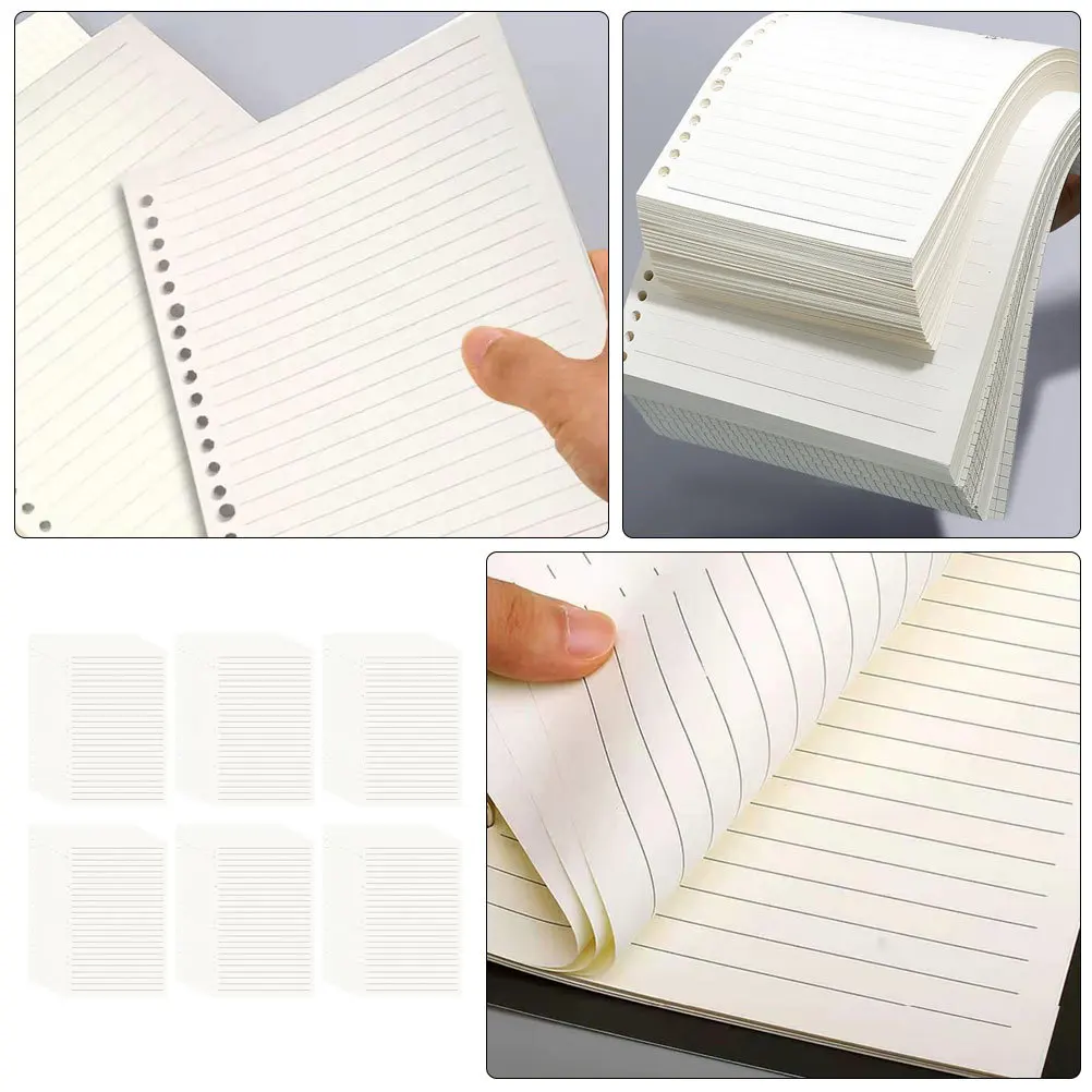 

Loose-Leaf Notebook Paper Refills 6 Books Practical Notepad Inserts for Journaling Planning Office Home Use Memo Pads Refills