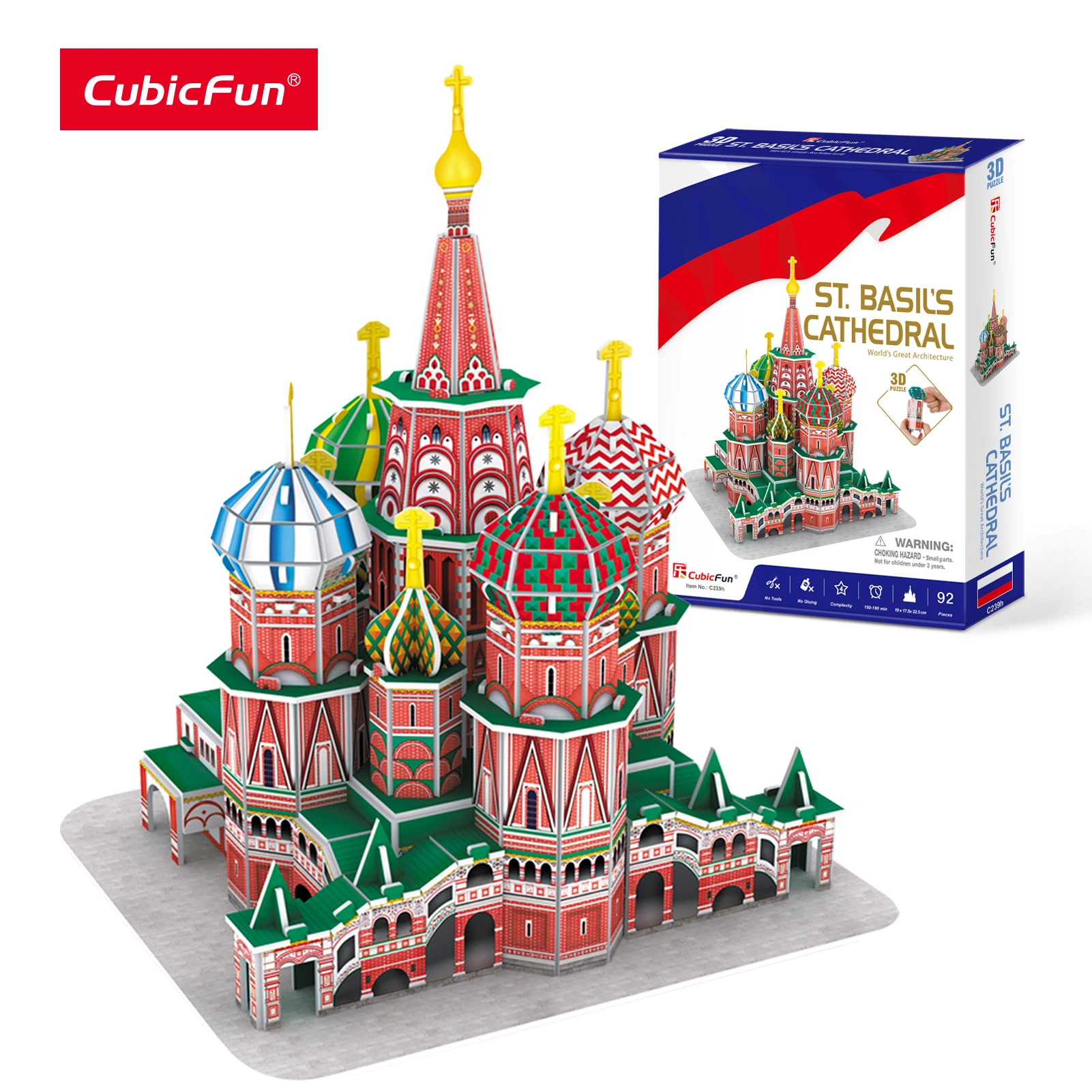 CubicFun 3D Puzzles St. Basil\'s Cathedral Leaning Tower of Pisa Building Model Kits Notre Dame de Paris Jigsaw Toys Gift for Kid