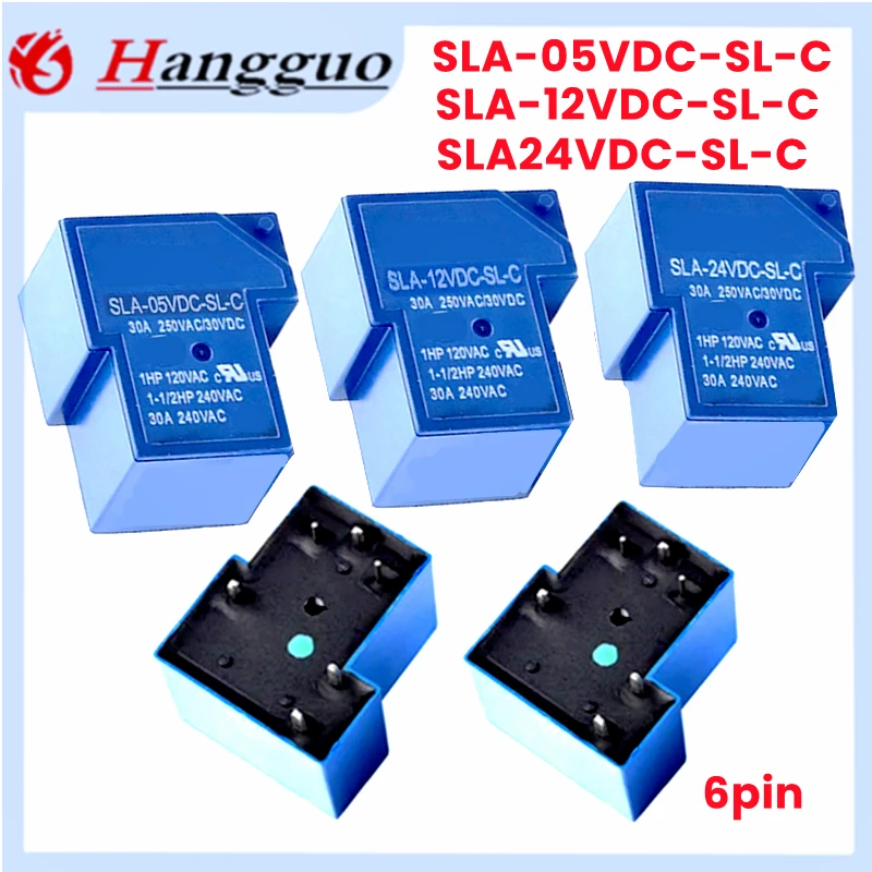 5pcs/LotNew  original SLA-05VDC-SL-C SLA-12VDC-SL-C SLA-24VDC-SL-C 5V 12V 24V 30A 6PIN T90 Power relays