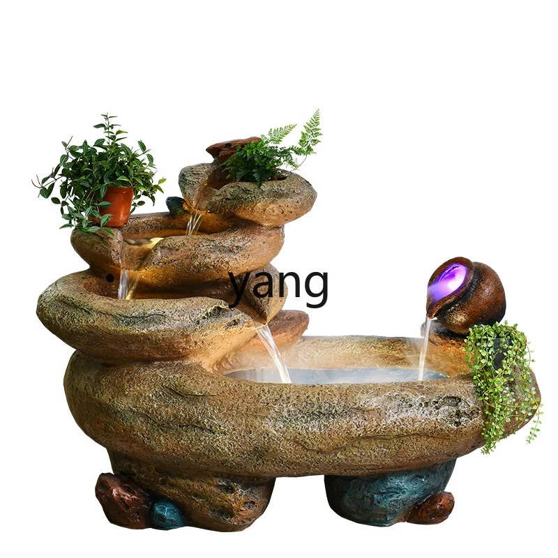 LH  indoor balcony fish pond ornament floor-to-ceiling running water lucky pottery pot water circulation outdoor courtyard