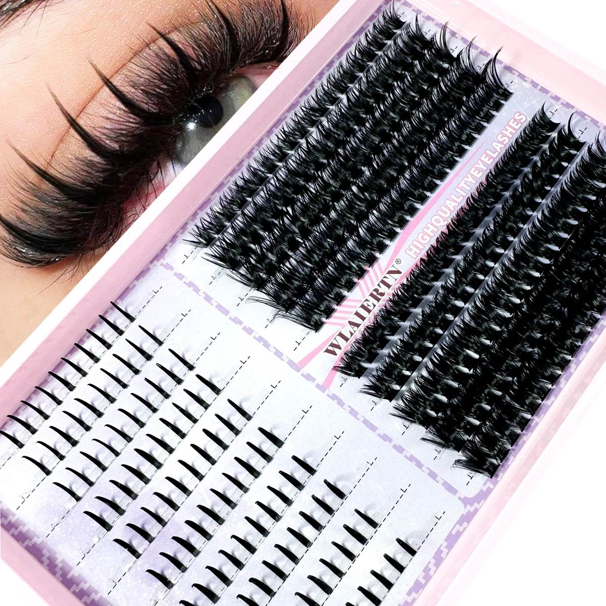 Eyelash cluster volume personal eyelash smart eyelash DIY eyelash curler eyelash extension comic eyelash cluster+bottom+Spikes
