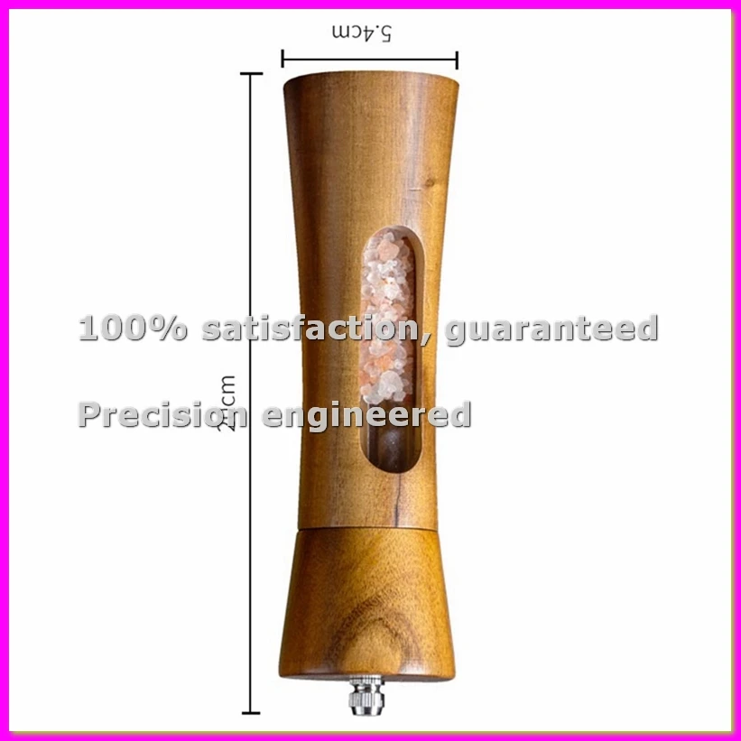 Acrylic Pepper Mill Sets,Manual Wooden Salt and Pepper Grinder with Ceramic Core Spice Shaker Tools Sets-AD23
