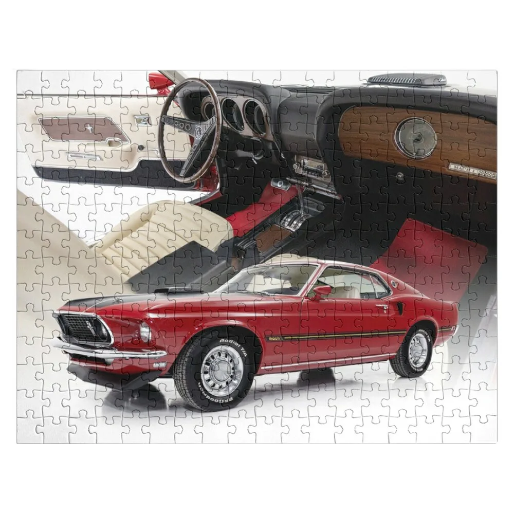 

1969 Ford Mustang Mach 1 Jigsaw Puzzle Customizable Gift Wood Photo Personalized Wood Puzzle Adults