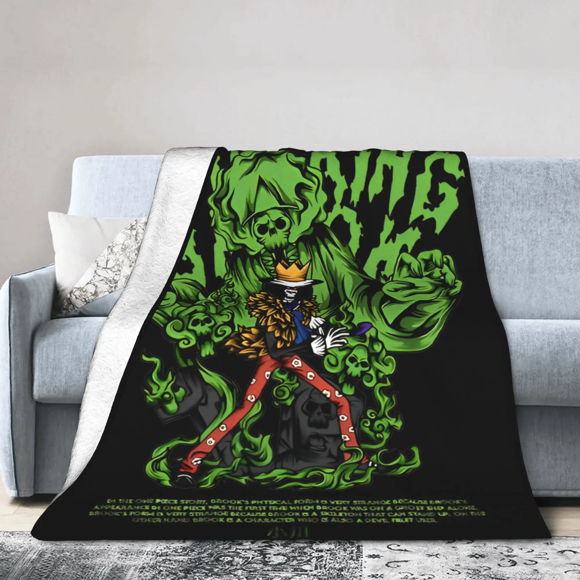 

Brook Luffy аниме фланелевые одеяла винтажные пледы для дивана постельное белье гостиная 125*100 см покрывала,