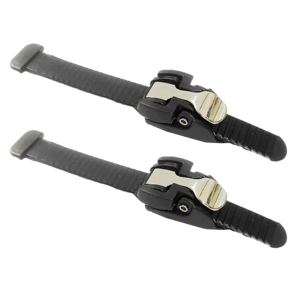 Inline Skate Buckles Speed Skates Buckle 2pcs PVC Material Adjustable Length Rust Resistant Metal Buckle Black Color